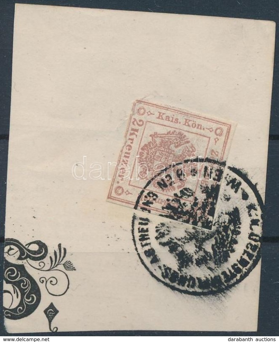 1858 2kr Hírlapilleték Bélyeg Kivágáson - Other & Unclassified