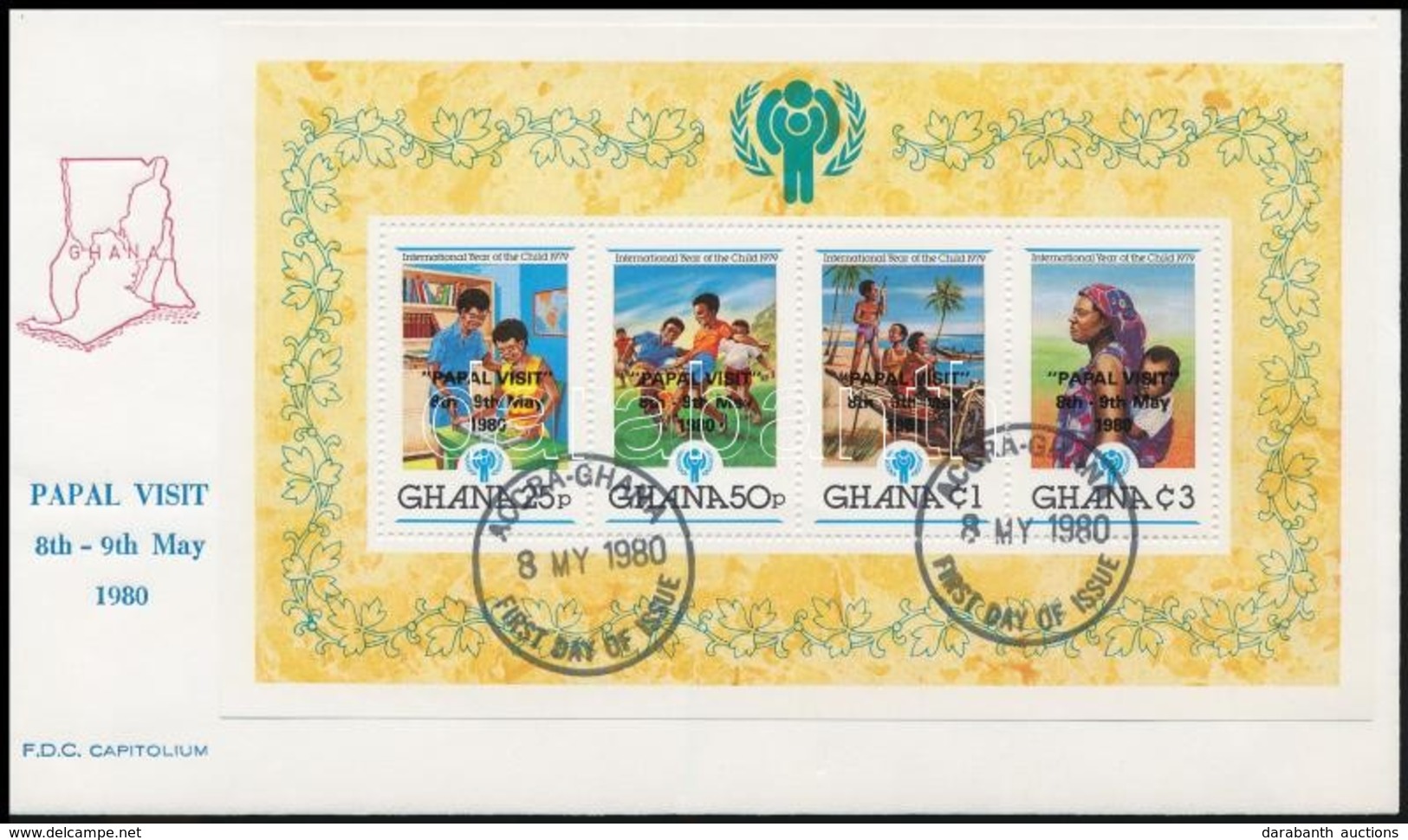 1980 II. János Pál Pápa Látogatása Felülnyomott Blokk Mi 84 A FDC-n - Otros & Sin Clasificación