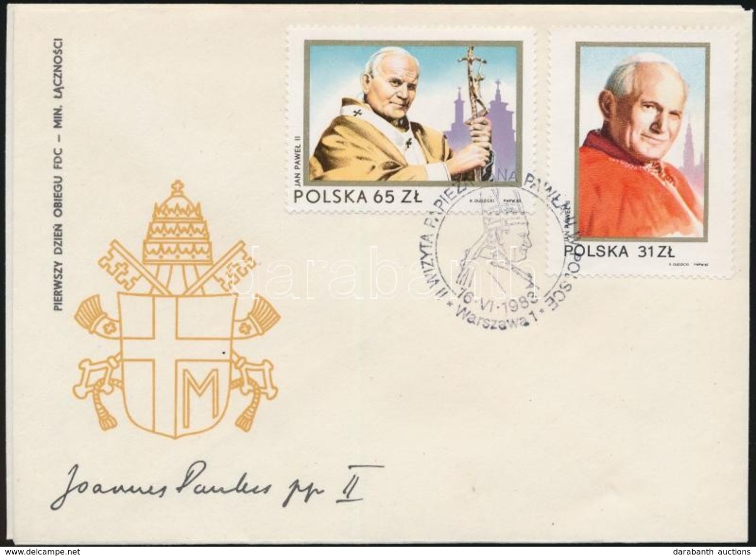 1983 II. János Pál Pápa Látogatása Sor Mi 2868-2869 + Blokk Mi 91 2 Db FDC-n - Otros & Sin Clasificación