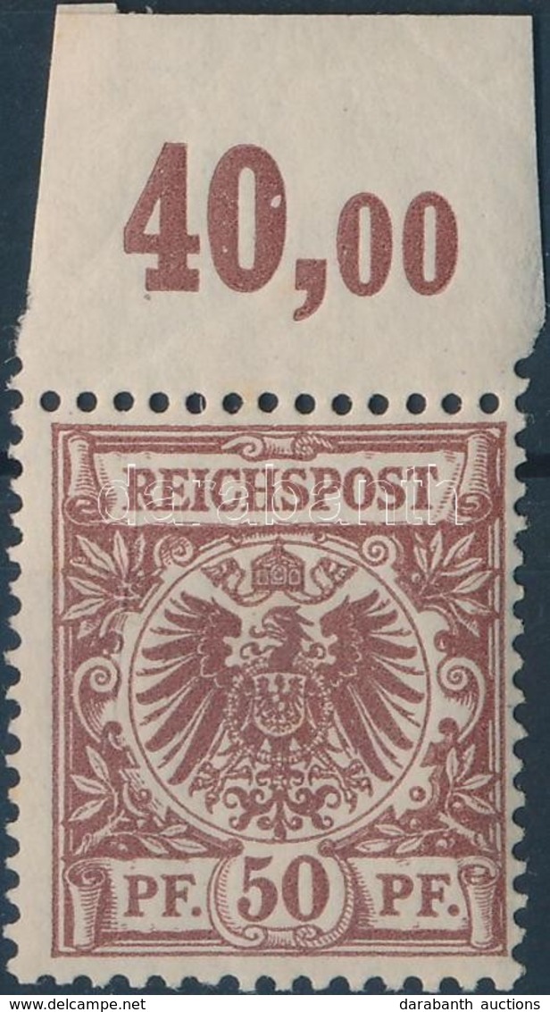 ** 1889 Mi 50c ívszéli Bélyeg Eredeti Gumival, Postatiszta, ívszélen Falcnyom / Margin Stamp With Original Gum, Mint Nev - Altri & Non Classificati