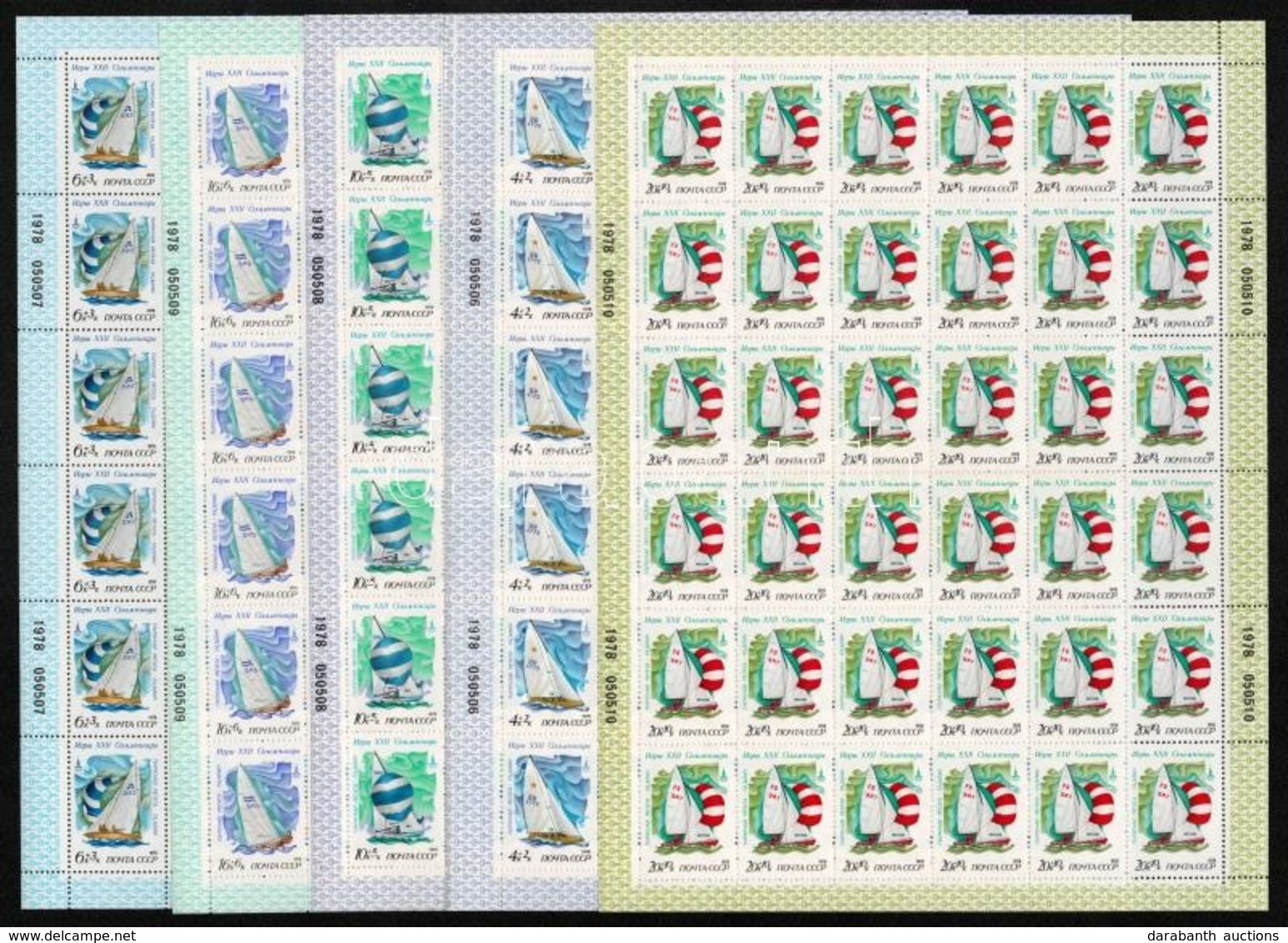 ** 1978 Nyári Olimpia 36 Sor Hajtott Teljes ívekben / Mi 4781-4785 36 Sets In Folded Complete Sheets - Other & Unclassified