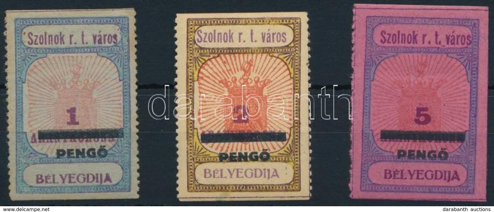 1927 Szolnok Városi Illeték 35-36 + 38 (3 Oldalon Fogazatlan) Sz. Bélyeg (51.000) - Non Classificati