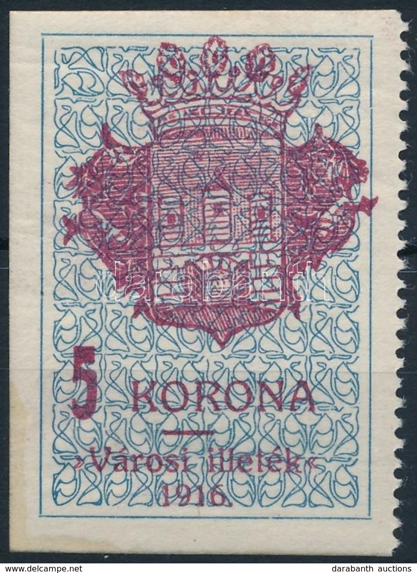 1916 Székesfehérvár Városi Illetékbélyeg 2 Sz. Három Oldalon Fogazatlan (15.000) - Unclassified