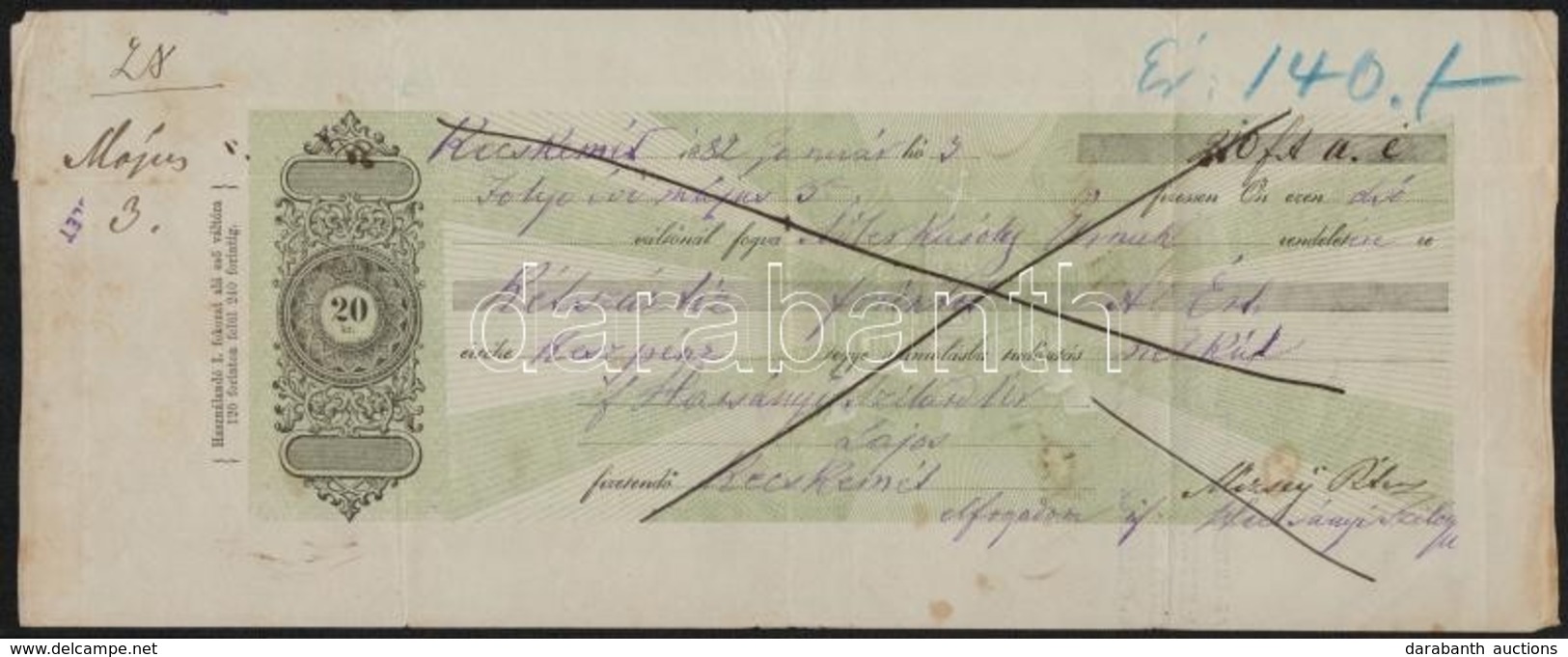 1882 Felhasznált 20 Kr Váltó - Unclassified