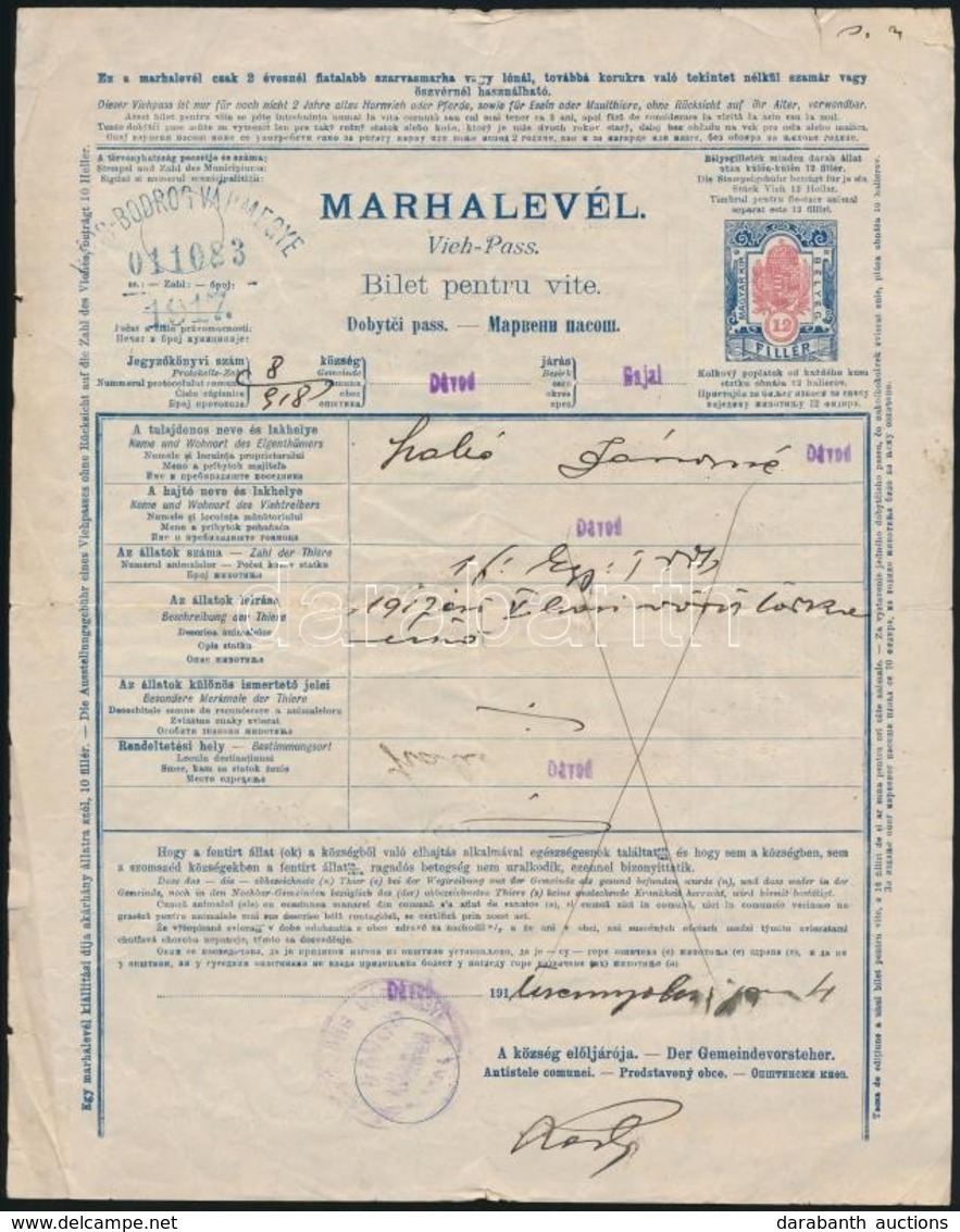 1917 Marhalevél 12f Illetékbélyeggel - Unclassified
