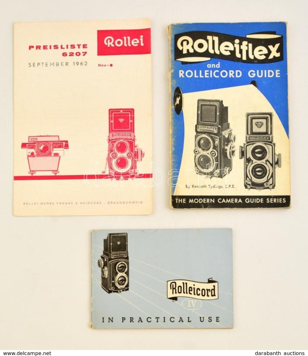 Cca 1930-1960 3 Db Rolleiflex Katalógus, Ismertet? - Otros & Sin Clasificación