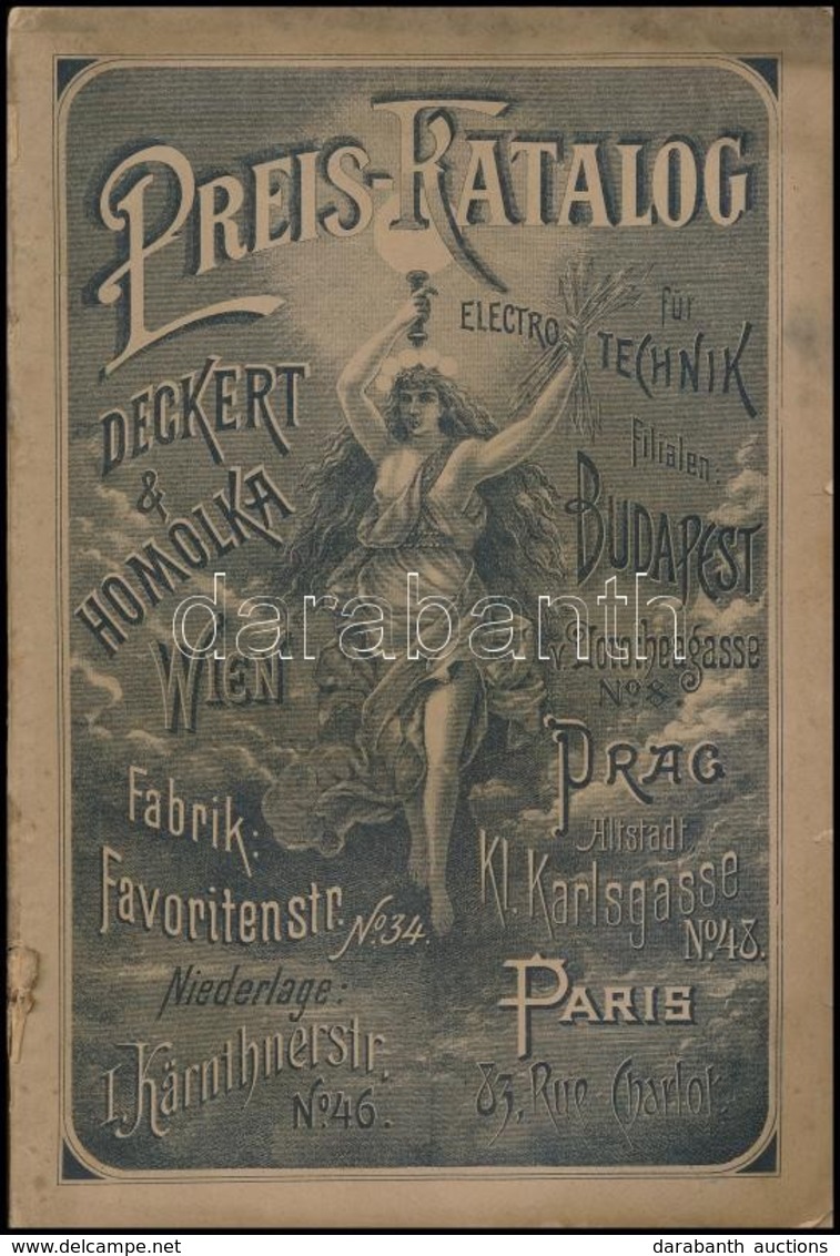 Deckert&Homolka Elecktrotechnikai Gyár Német Nyelv? árukatalógus. Wien, Deckert&Homolka. Papírkötésben, Szakadozott Kiss - Sin Clasificación