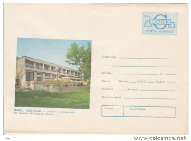 TOURISM, MONTEORU INN, COVER STATIONERY, ENTIER POSTAL, 1976, ROMANIA - Other & Unclassified