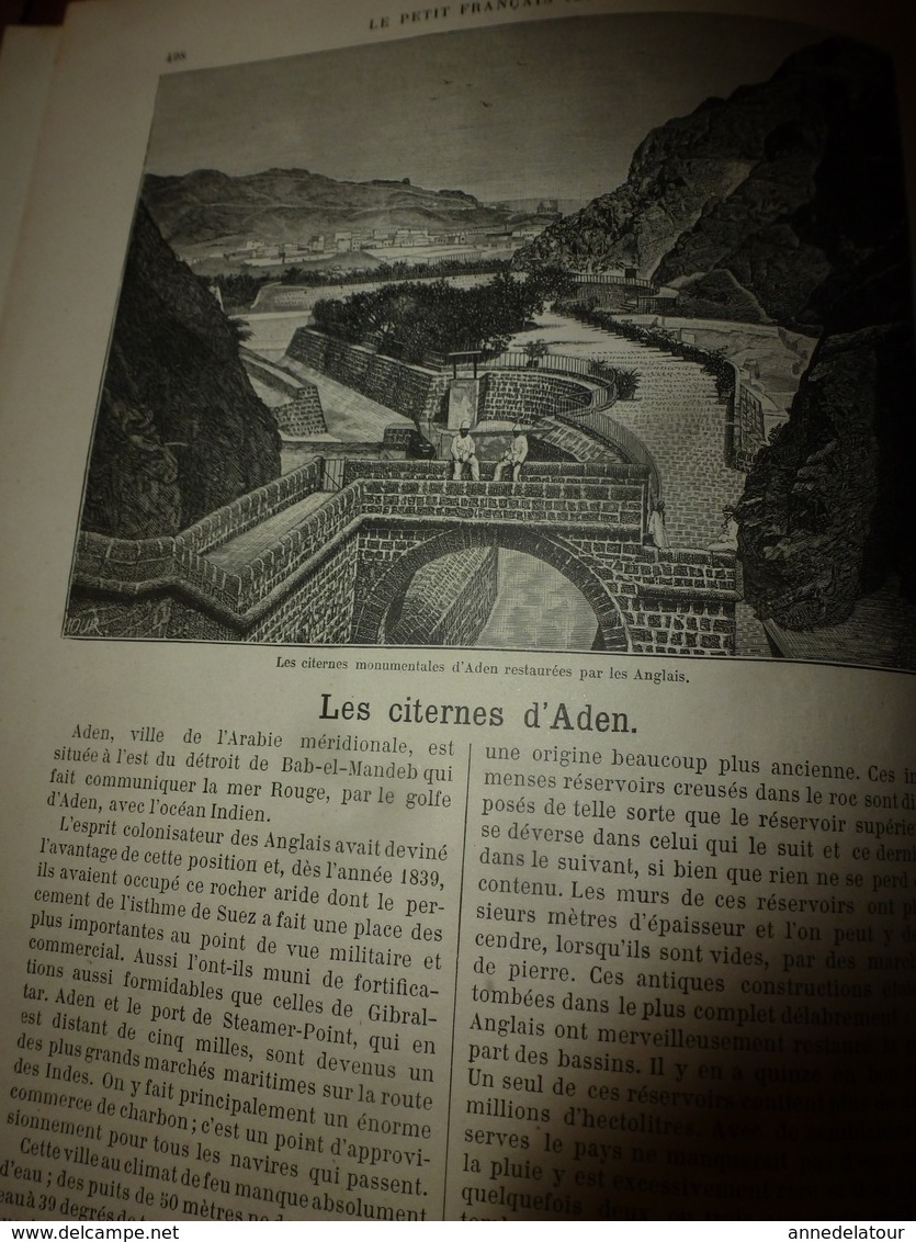 1890 Le Petit Français Illustré :Le Jeune Sauveteur Alfred Bittat; Constantine; Aden; L'autruche; Etc - 1850 - 1899