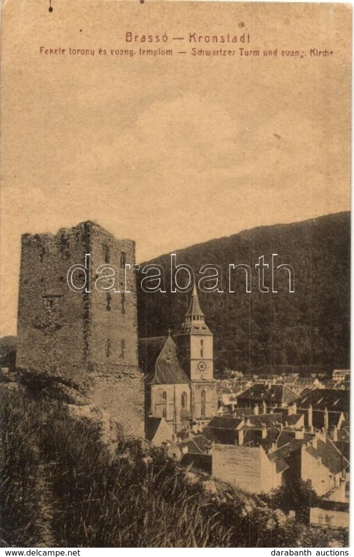 ** T2 Brassó, Kronstadt, Brasov; Fekete Torony és Evangélikus Templom. W. L. 132. / Black Tower And Church - Sin Clasificación