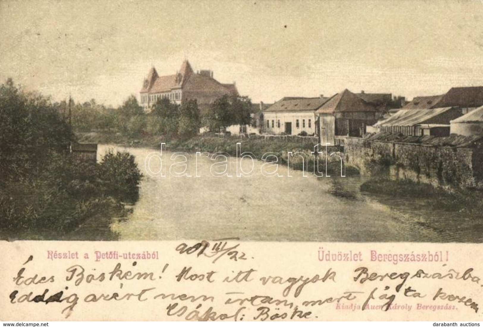 T2 1902 Beregszász, Berehove; Pet?fi Utca. Kiadja Auer Károly / Street - Unclassified