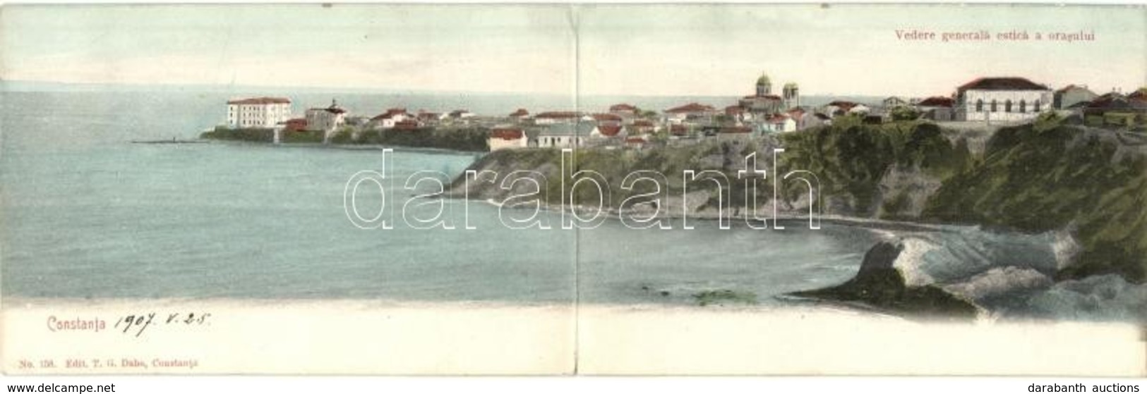 T2/T3 1907 Constanta, Konstanca; Vedere Generala Estica A Orasului. Edit. T. G. Dabo No. 158. / Panoramacard (EK) - Sin Clasificación