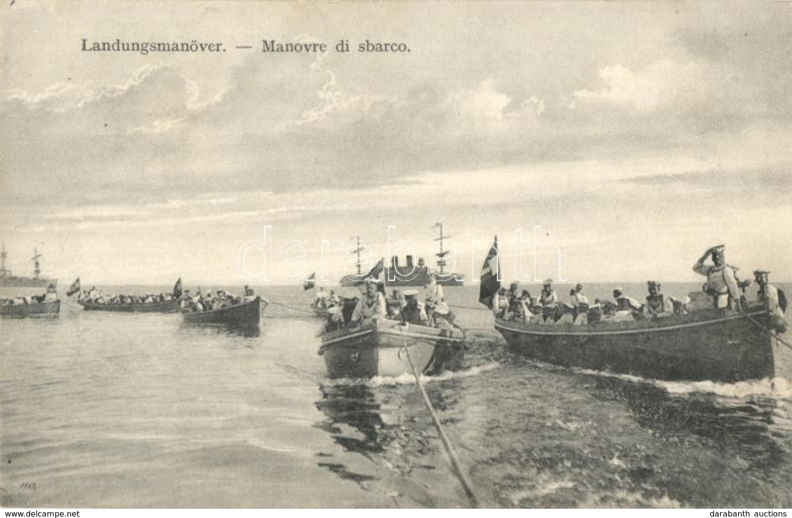 ** T2 Landungsmanöver / Manovre Di Sbarco / K.u.K. Kriegsmarine / Austro-Hungarian Navy Landing Maneuver, Mariners In Bo - Sin Clasificación