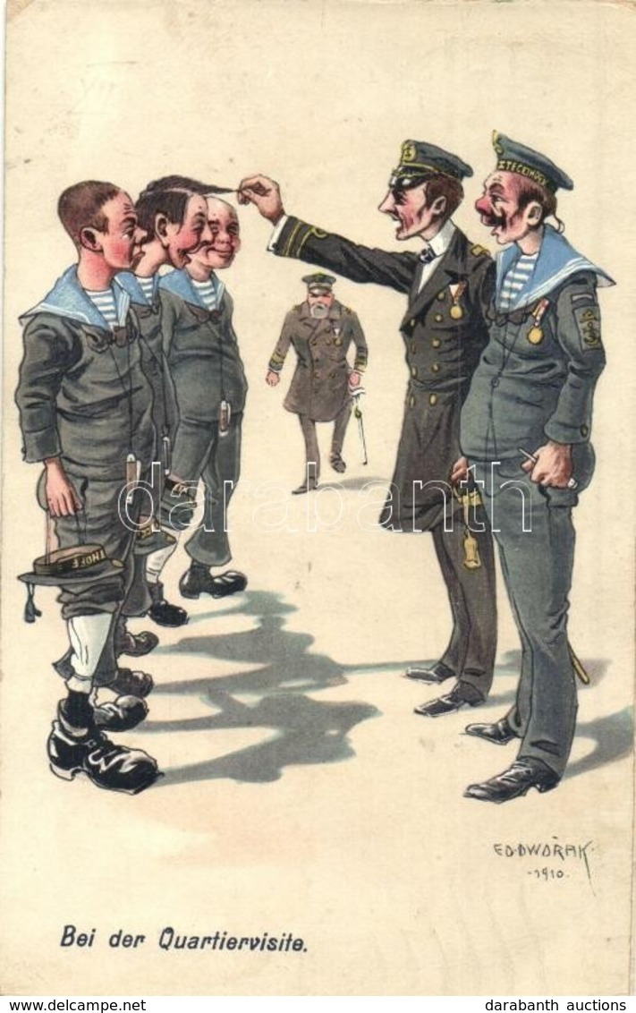 T3/T4 Bei Der Quartiervisite / K.u.K. Kriegsmarine Mariner Humour Art Postcard. C. Fano 1914/15. 10. S: Ed. Dworak (wet  - Sin Clasificación