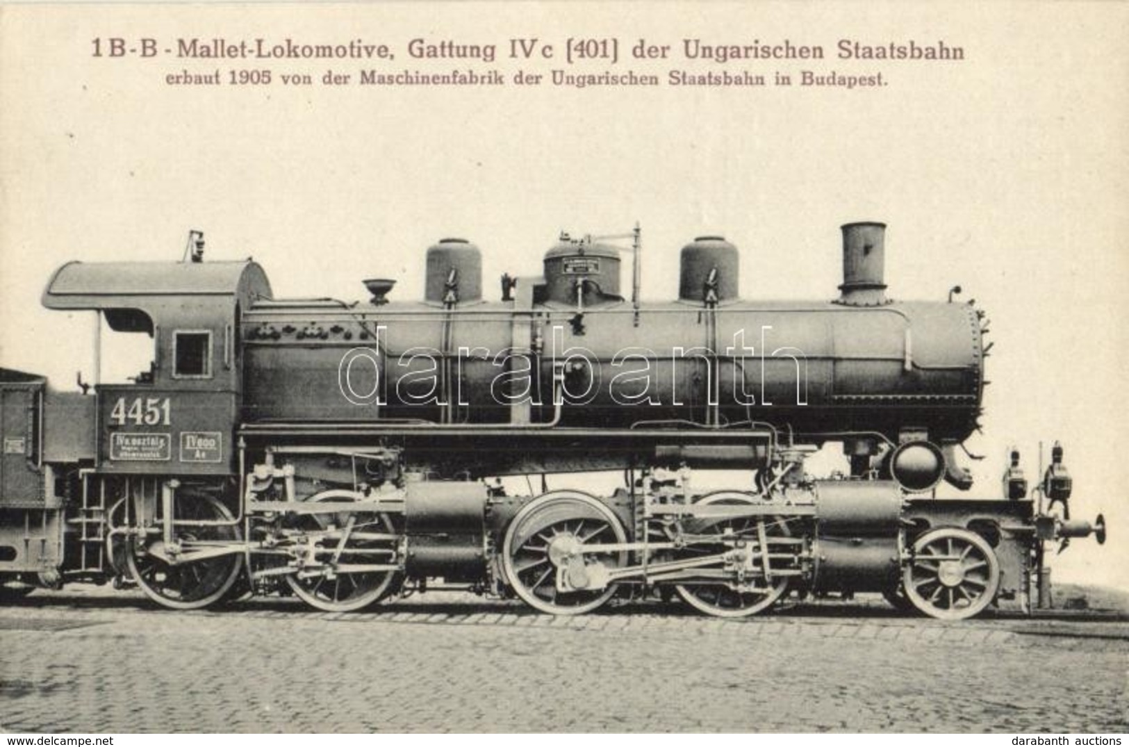 ** T2 1B-B-Mallet-Lokomotive. Gattung IV C (401) Der Ungarische Staatsbahn / Magyar Államvasutak G?zmozdonya / Hungarian - Sin Clasificación