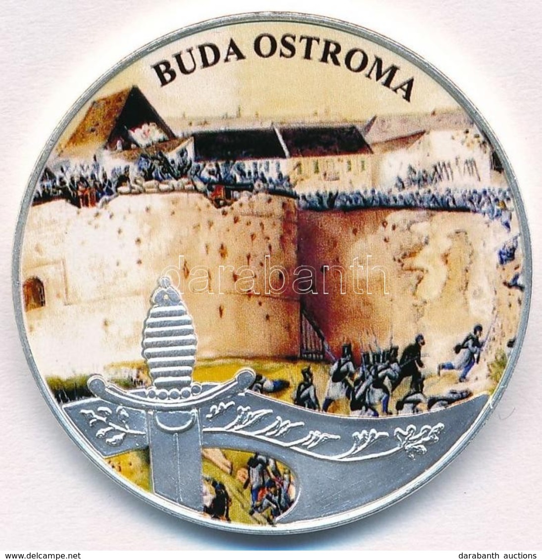 DN 'A Szabadságharc Képes Krónikája - Buda Ostroma' Ezüstözött, Multicolor Cu-Zn Emlékérem Tanúsítvánnyal (38mm) T:PP - Sin Clasificación