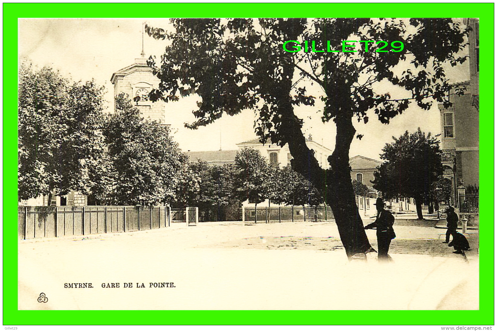 SMYRNE, TURQUIE - GARE DE BOUDJA DE LA POINTE, ANIMÉE  - O. P. F. - ENDOS NON DIVISÉ - - Turquie