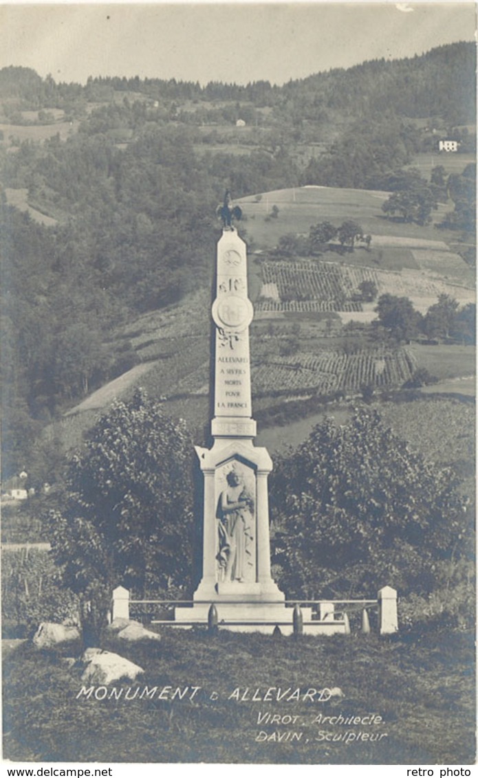 Cpa 73 – Allevard – Monument D’A. ( Carte-photo ) - Allevard