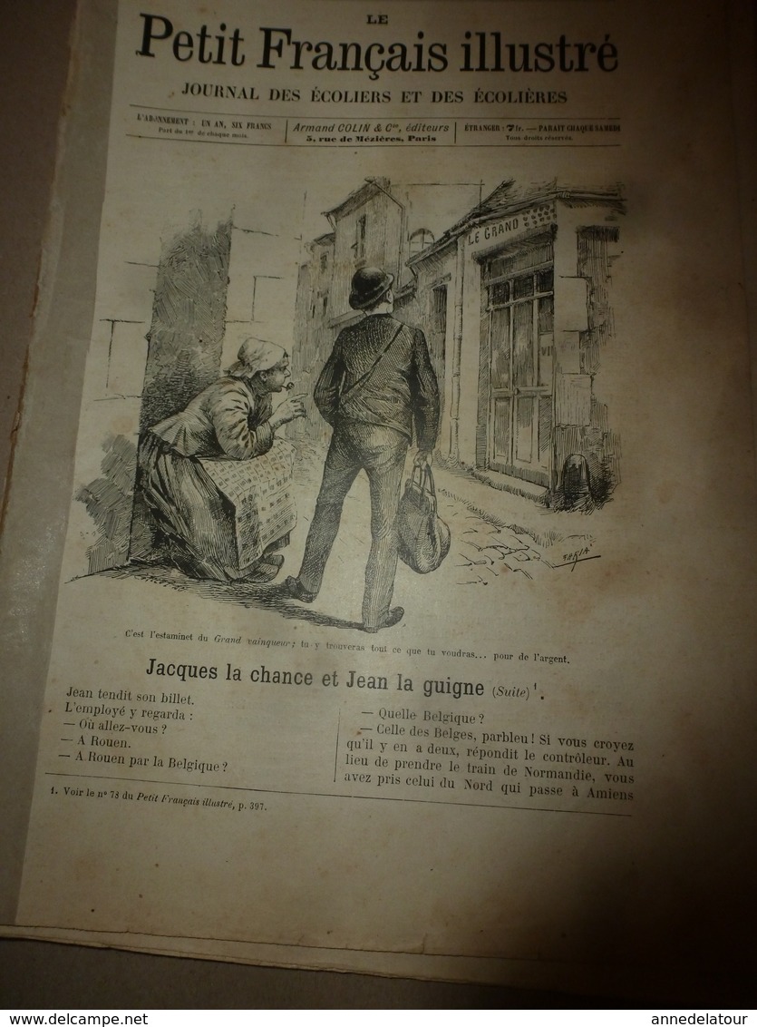 1890 Le Petit Français Illustré : Combat De Coqs; Les Courses De Taureaux En Espagne;Combat Araignée Contre Poisson ;etc - 1850 - 1899