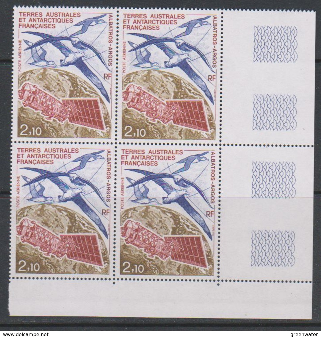 TAAF 1991 Albatros - Argos 1v Bl Of 4 ** Mnh (39675B) - Ongebruikt