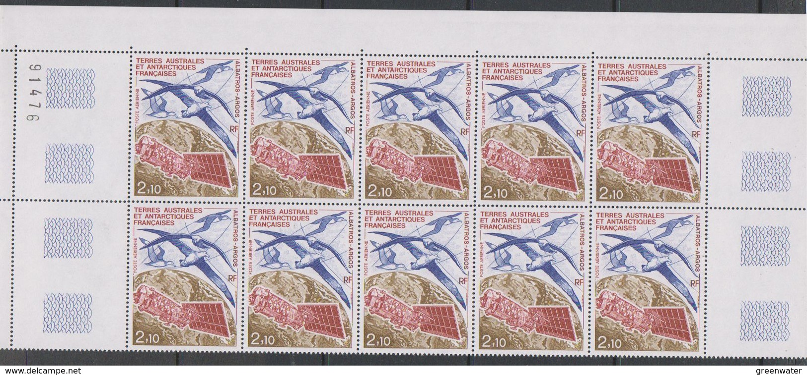 TAAF 1991 Albatros - Argos 1v Bl Of 10 ** Mnh (39675C) - Ongebruikt