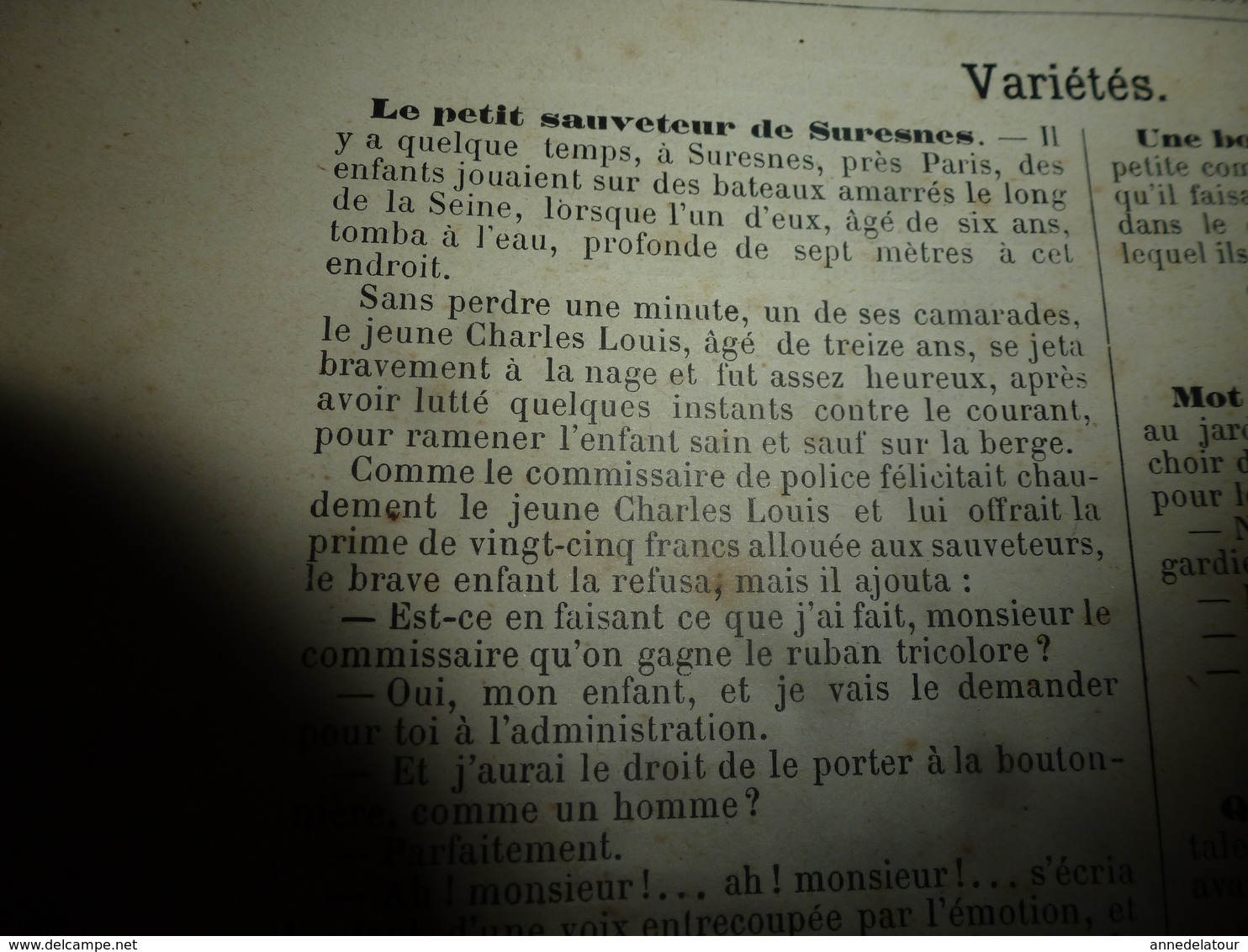 1890 Le Petit Français illustré : La rosée; Le jeune sauveteur Charles Louis de Suresnes; L'île d'Héligoland; etc