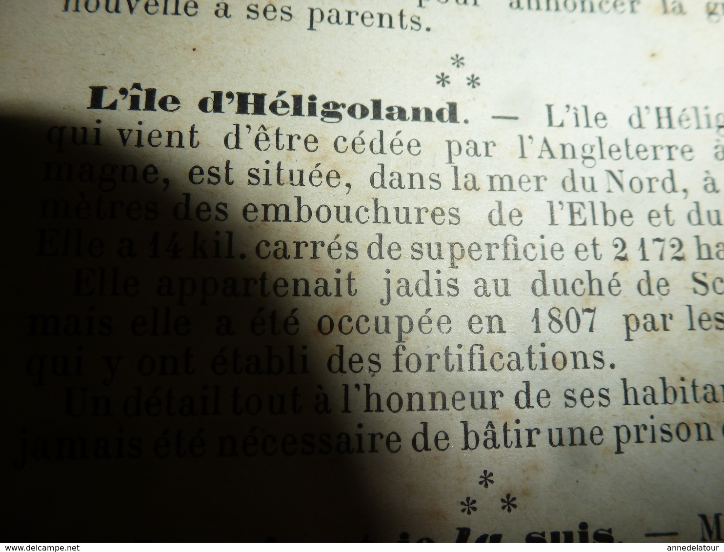 1890 Le Petit Français illustré : La rosée; Le jeune sauveteur Charles Louis de Suresnes; L'île d'Héligoland; etc