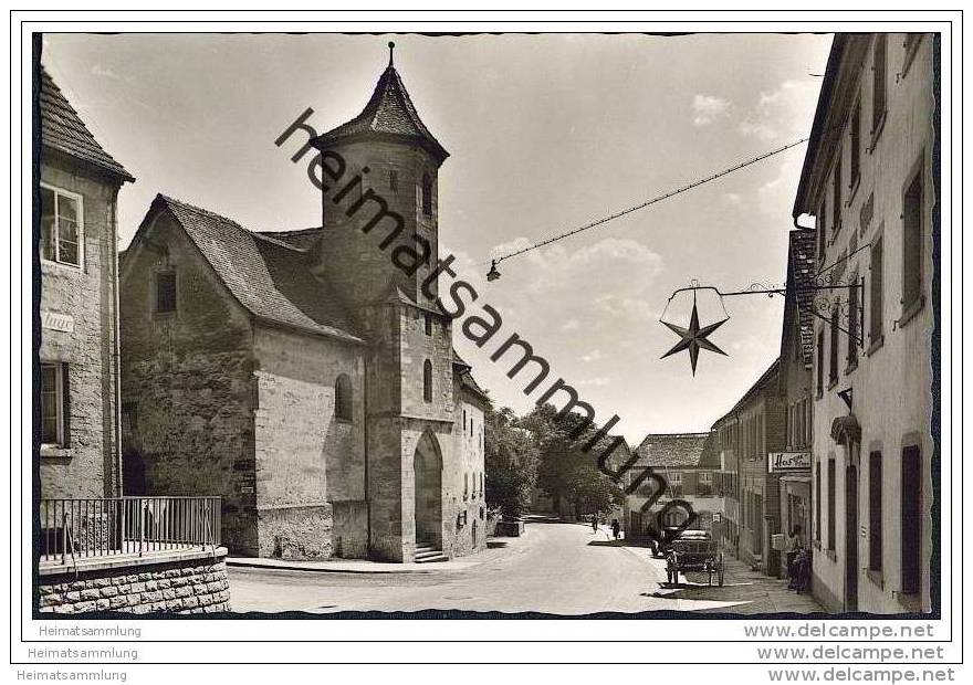 Crailsheim - Langestrasse - Spitalkirche - Foto-AK - Crailsheim