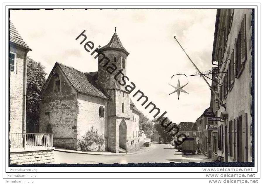 Crailsheim - Langestrasse - Spitalkirche - Foto-AK - Crailsheim