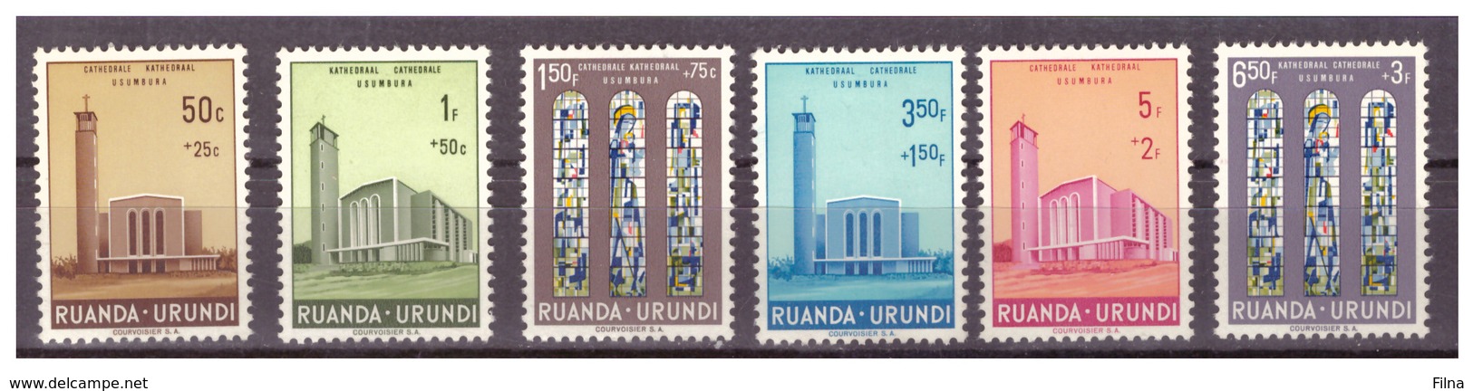 RUANDA -URUNDI - 1961 - PRO CATTEDRALE DI USUMBURA. SERIE COMPLETA. - MH* - Nuovi