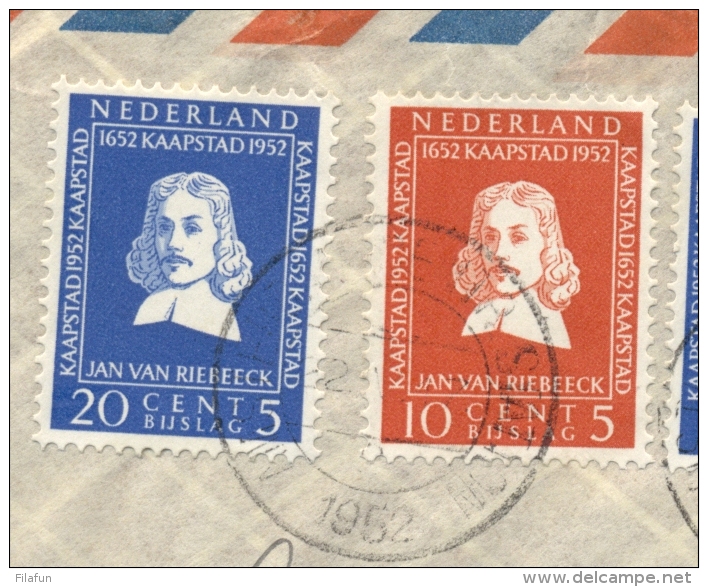 Nederland - 1952 - Overcomplete Riebeeck Serie Op LP-cover Van Amsterdam Naar Johannesburg / South Africa - Lettres & Documents