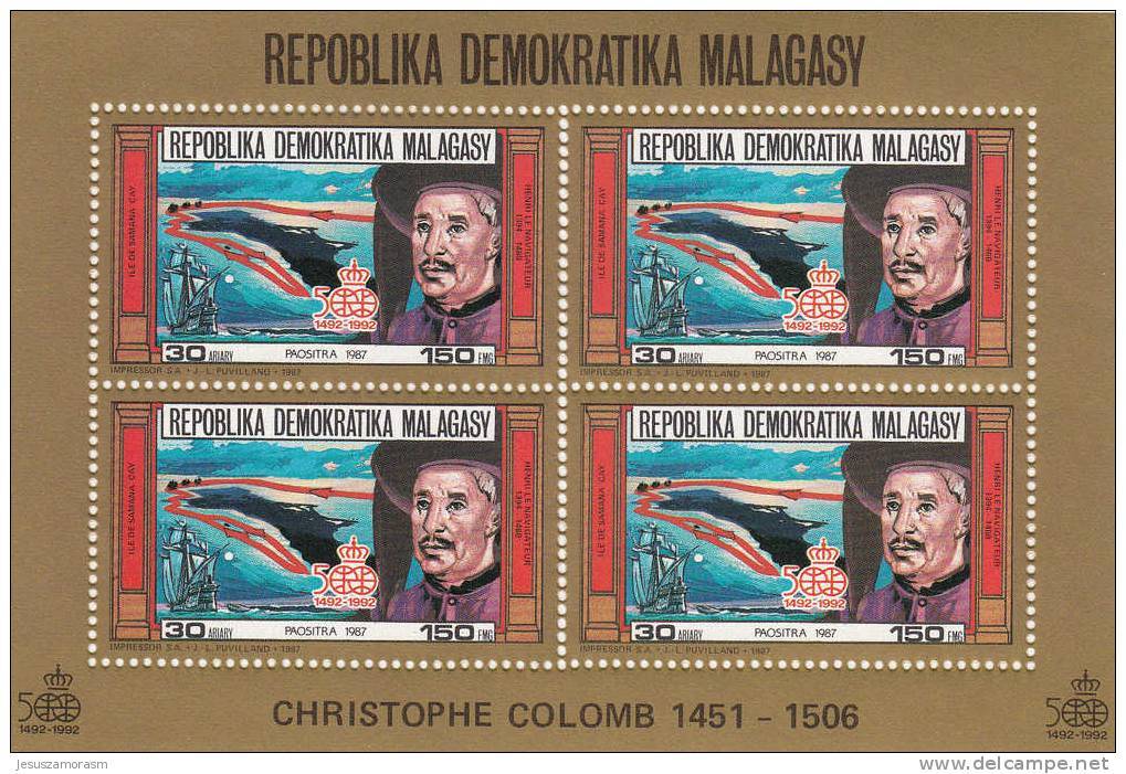 Madagascar Hb Michel 59A Al 64A En Oro - Madagascar (1960-...)