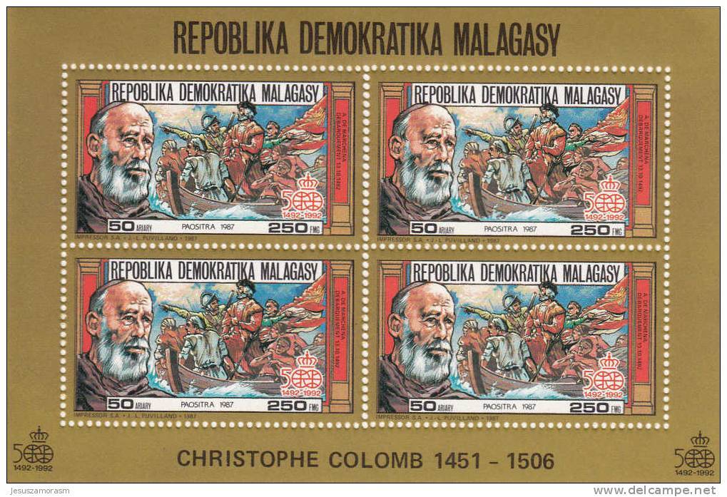 Madagascar Hb Michel 59A Al 64A En Oro - Madagascar (1960-...)