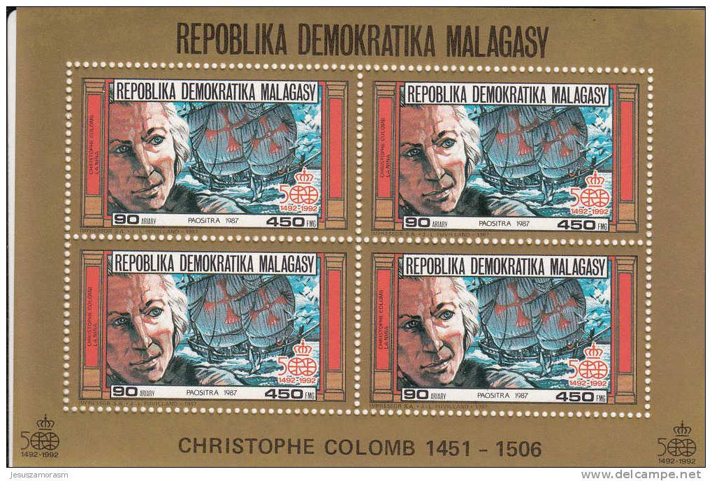 Madagascar Hb Michel 59A Al 64A En Oro - Madagascar (1960-...)