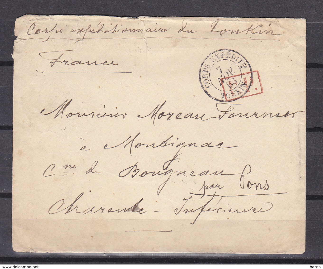 INDOCHINE TONKIN 1883 CORPS EXPEDITIONNAIRE DU TONKIN SUPERBE - Lettres & Documents