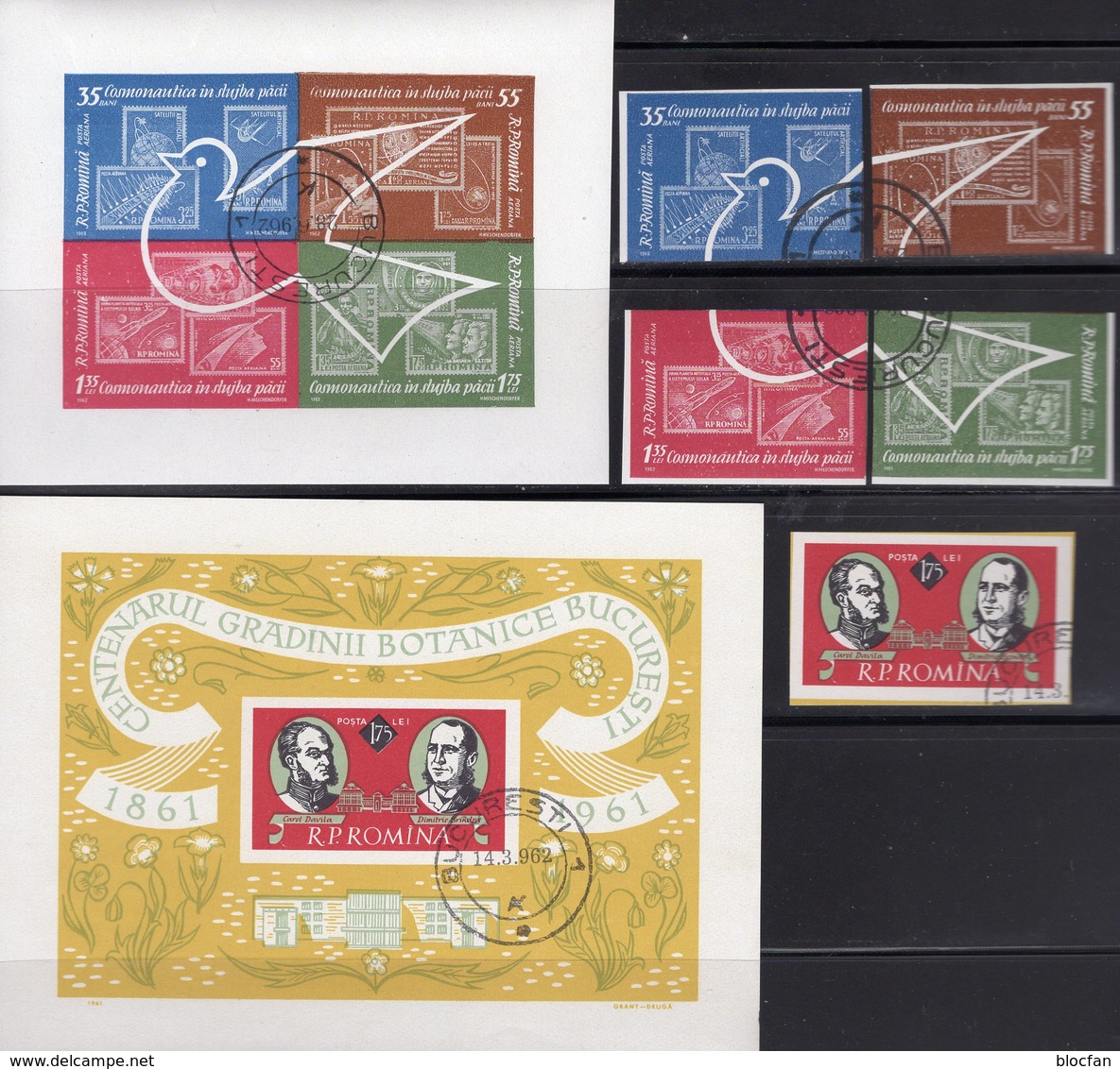 Raumfahrt 1962 Rumänien 2029,2090/3,Blocks 51+53 O 12€ M/s Space Blocs Botanic Ss Stamp On Stamps Sheets Bf ROMANIA - Europe