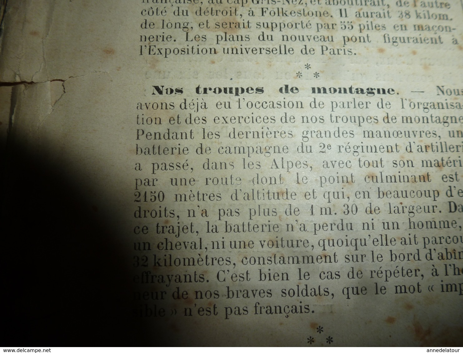 1890 Le Petit Français illustré :Centenaire-Chrisanthème;Tunnel sous la Manche;2e Régiment d'Artillerie de Montagne;etc