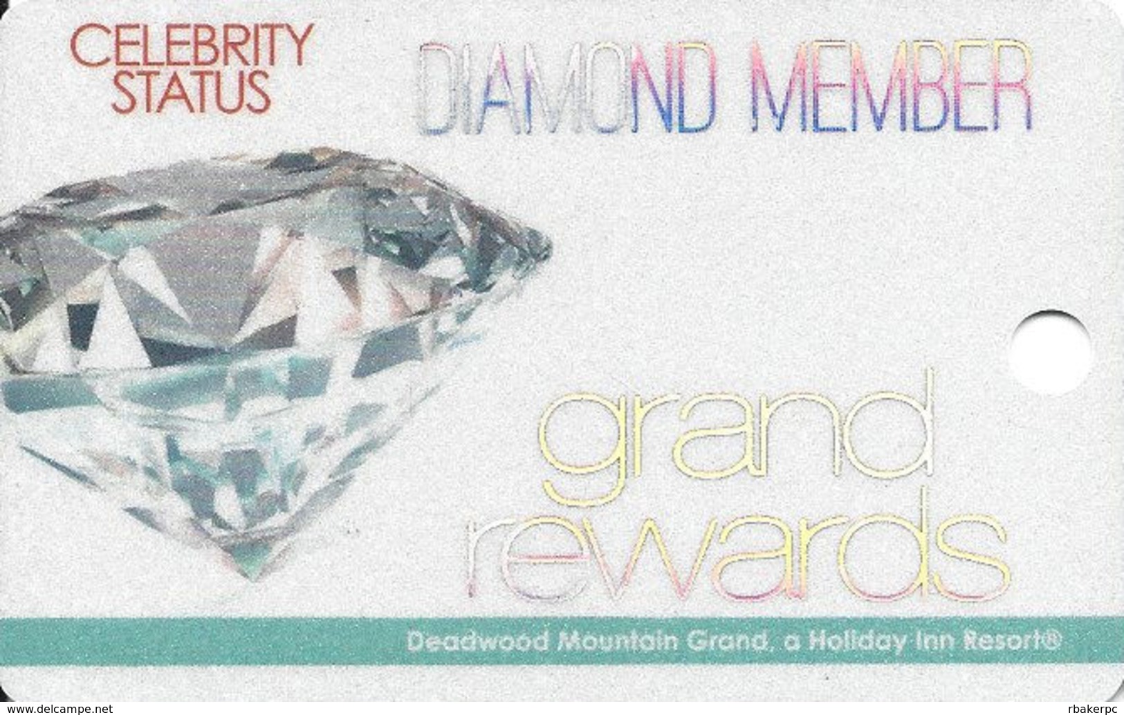 Deadwood Mountain Grand Casino - Deadwood, SD - BLANK Diamond Slot Card - Casino Cards