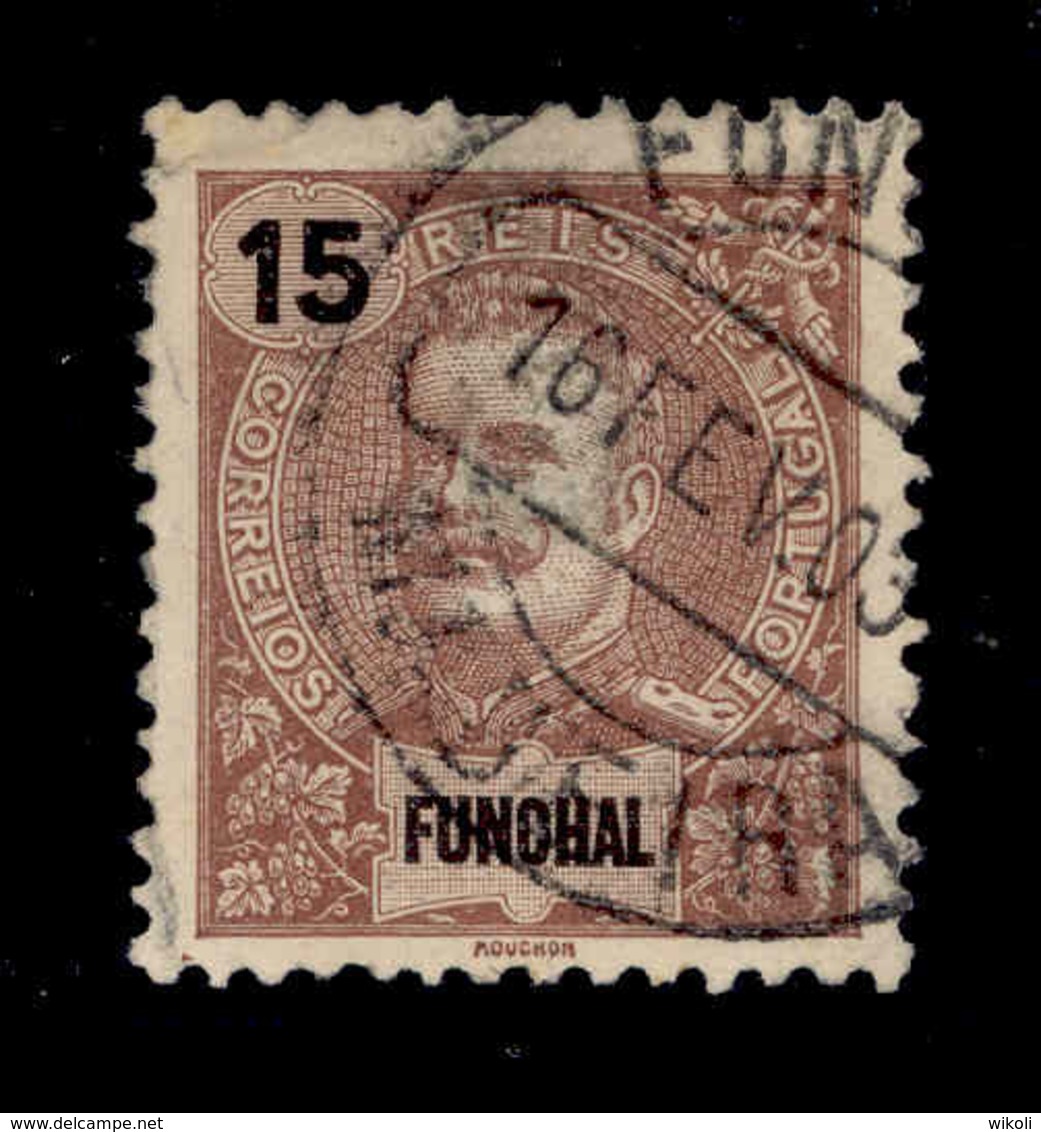 ! ! Funchal - 1897 D. Carlos 15 R - Af. 16 - Used - Funchal