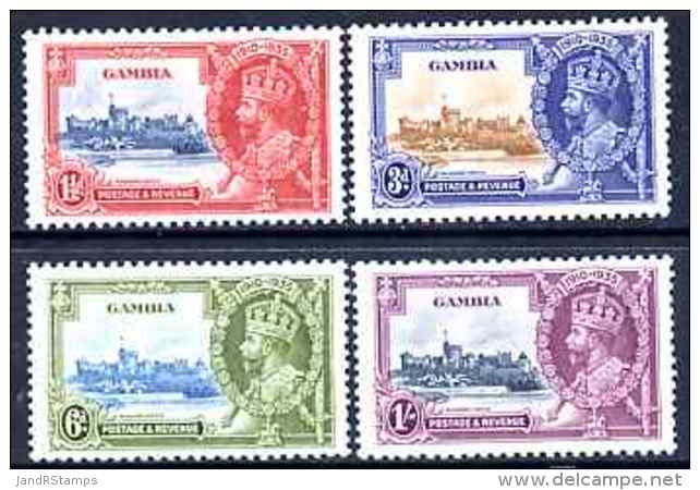 78214 Gambia 1935 KG5 Silver Jubilee Set Of 4, Mounted Mint SG 143-6 (castles) - Gambia (...-1964)