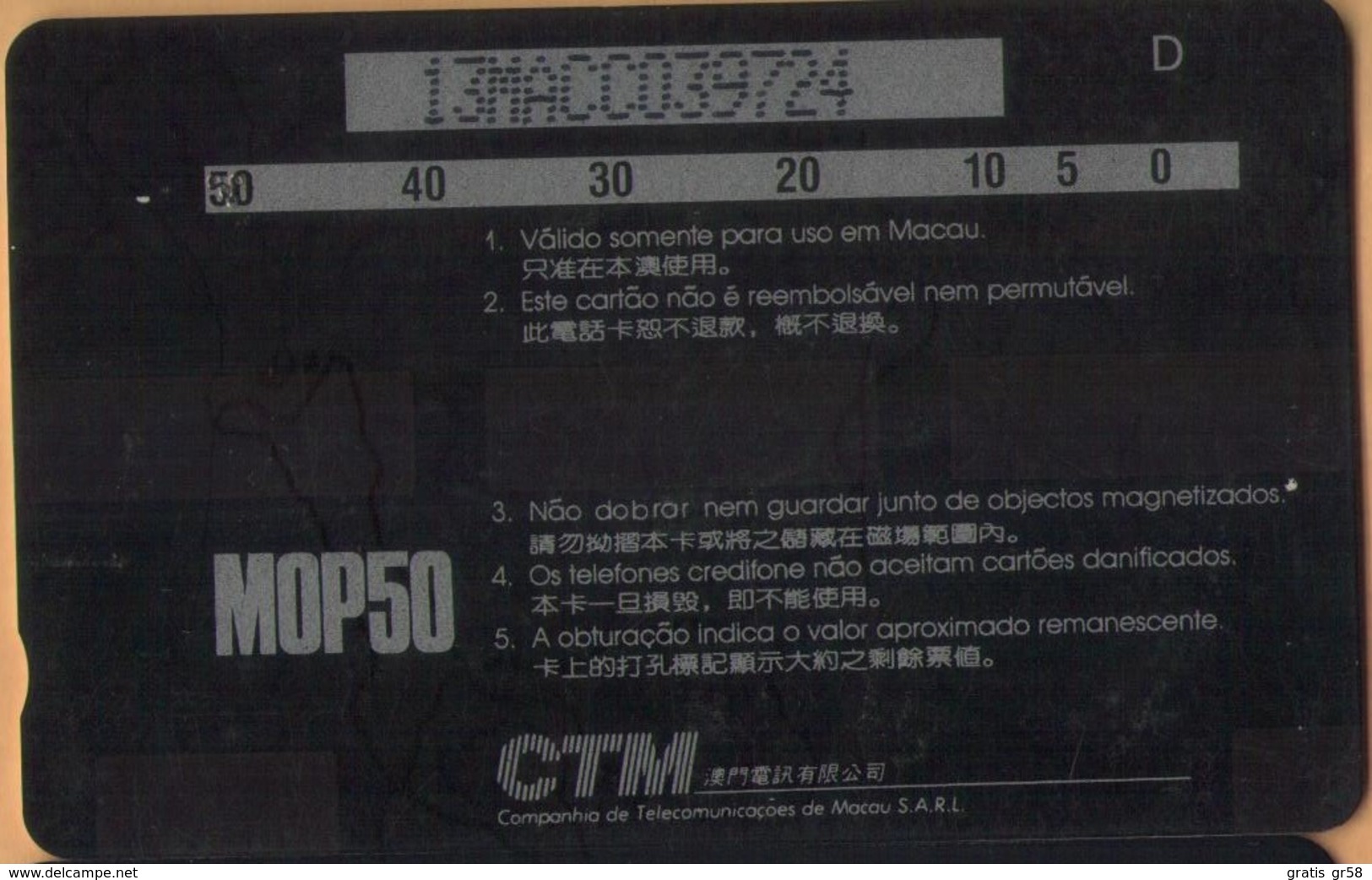 Macau - GPT, GTM 13MACC,  Musical Instruments, 40,000ex, 1995, Used - Macau