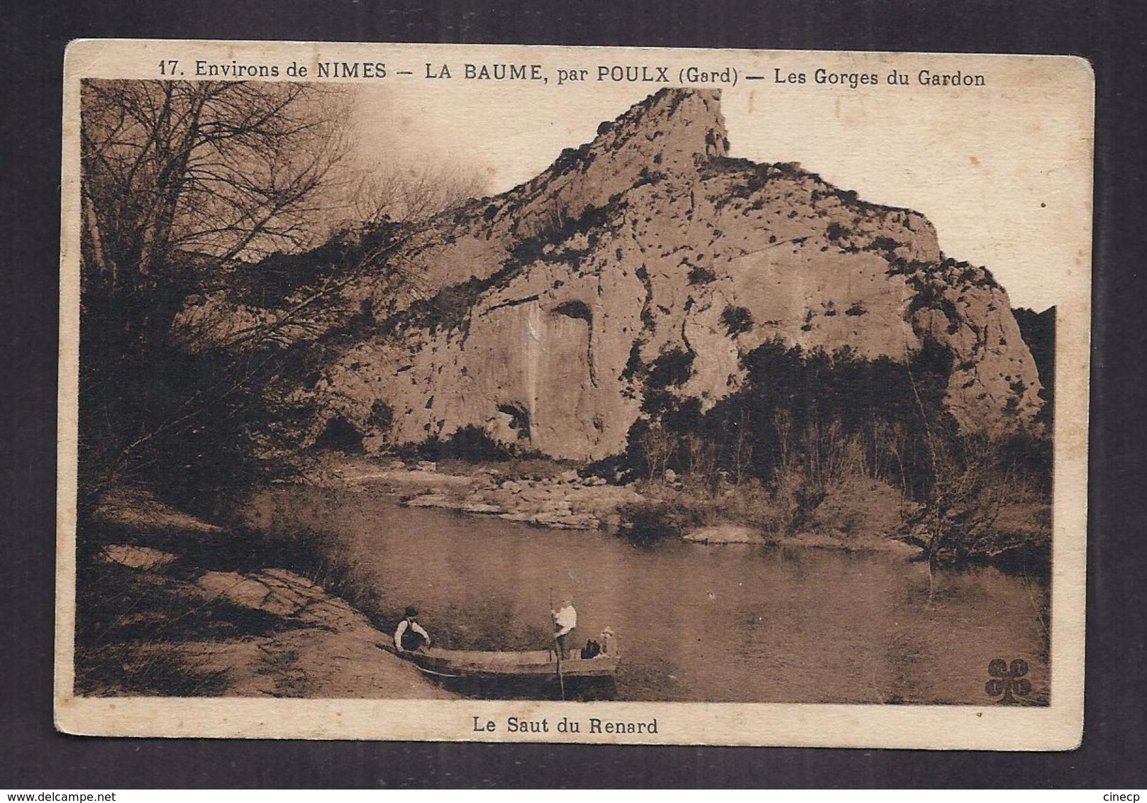 CPA 30 - LA BAUME , Par POULX - Les Gorges Du Gardon - Le Saut Du Renard - TB PLAN Cours D'eau + Barque Avec Animation - Otros & Sin Clasificación