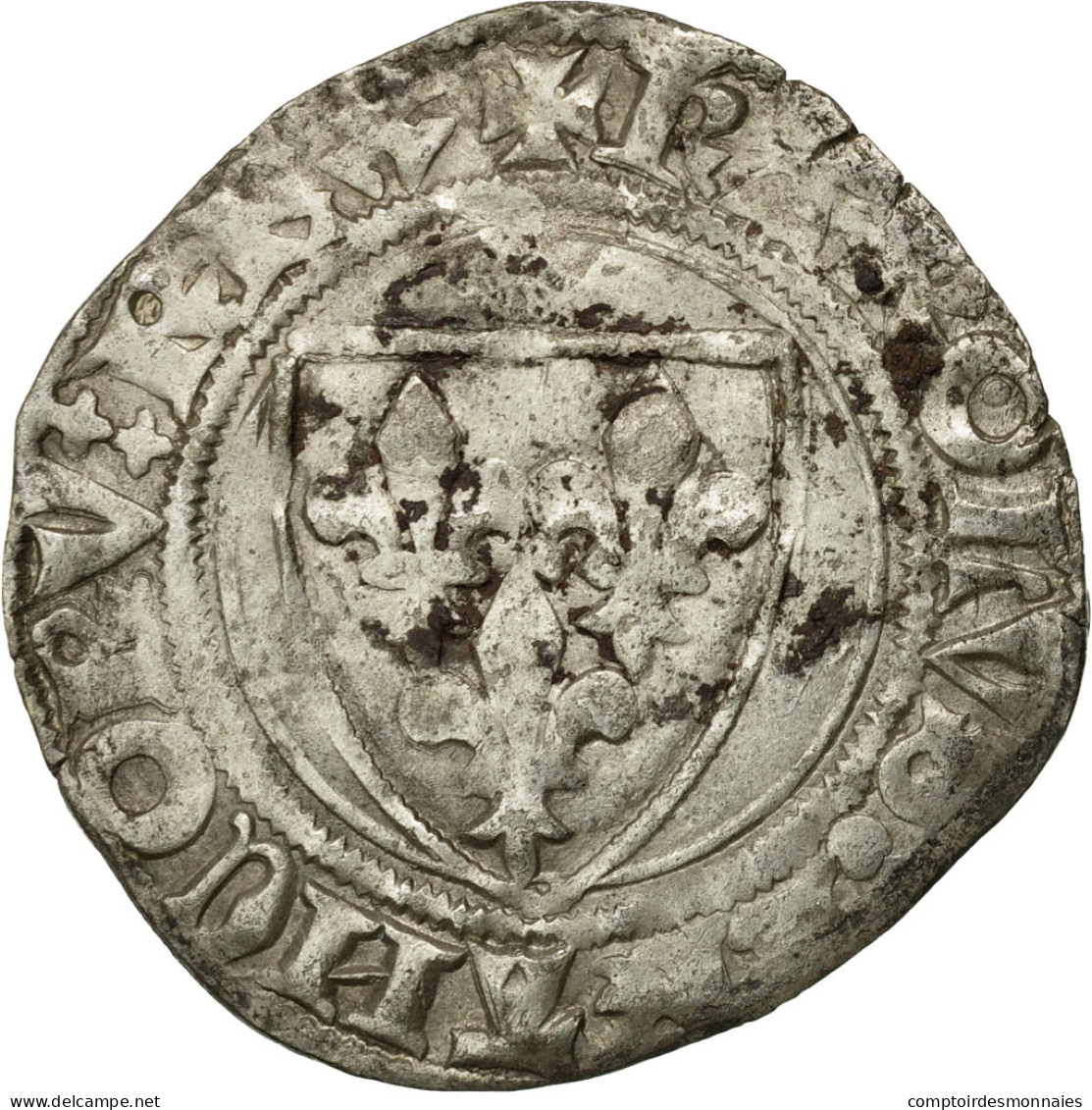 Monnaie, France, Charles VI, Blanc Guénar, Sainte-Ménéhould, TTB, Billon - 1380-1422 Charles VI Le Fol