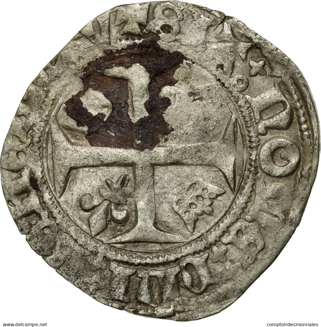 Monnaie, France, Charles VI, Blanc Guénar, Sainte-Ménéhould, TTB, Billon - 1380-1422 Carlos VI El Bien Amado