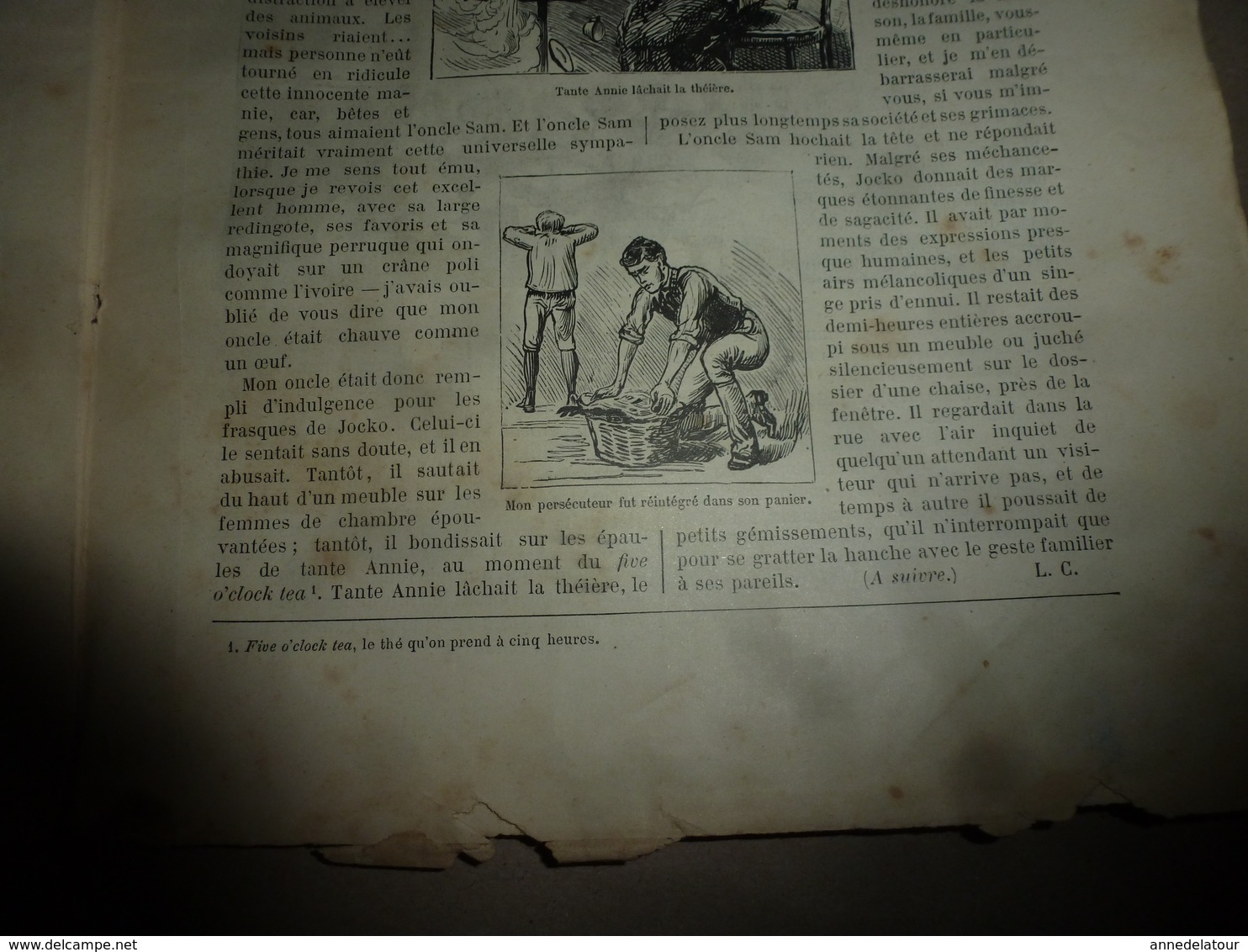 1890 Le Petit Français illustré :Patinage-attitudes ; Théâtre en Chine; La Tour Effel du père Thibaud;Avec du papier;etc