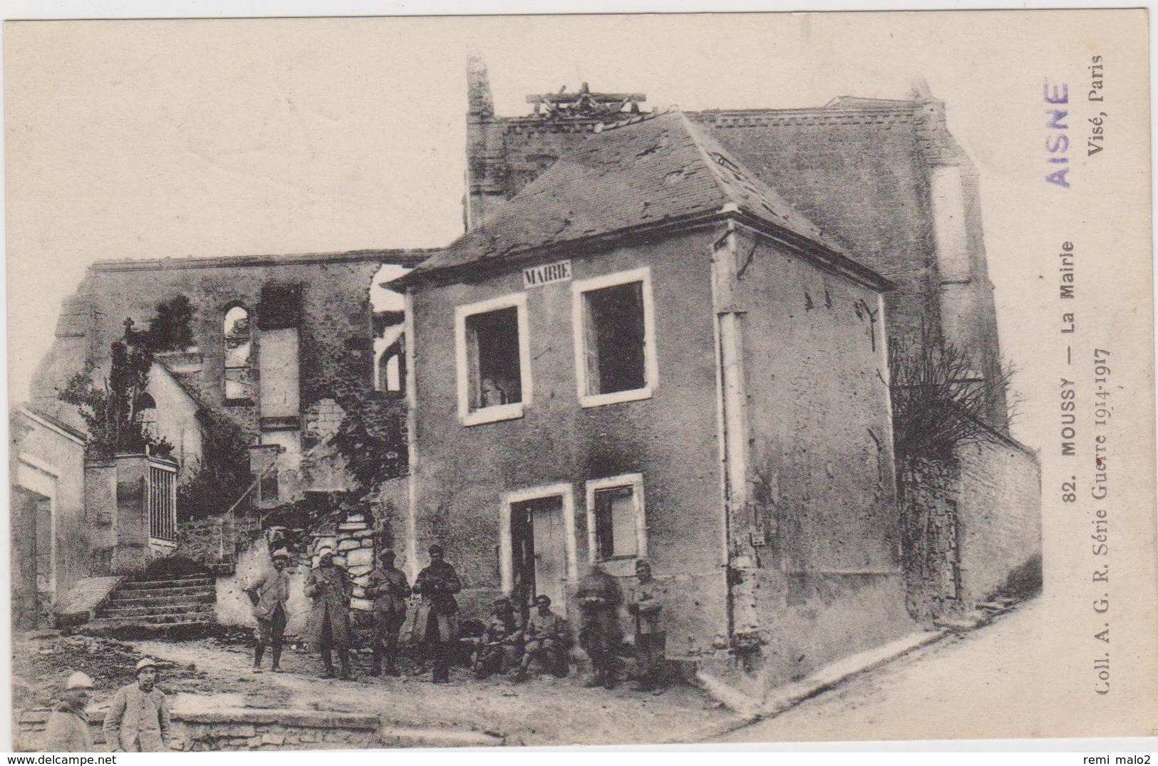 CARTE POSTALE     MOUSSY SUR AISNE 02  La Mairie - Autres & Non Classés