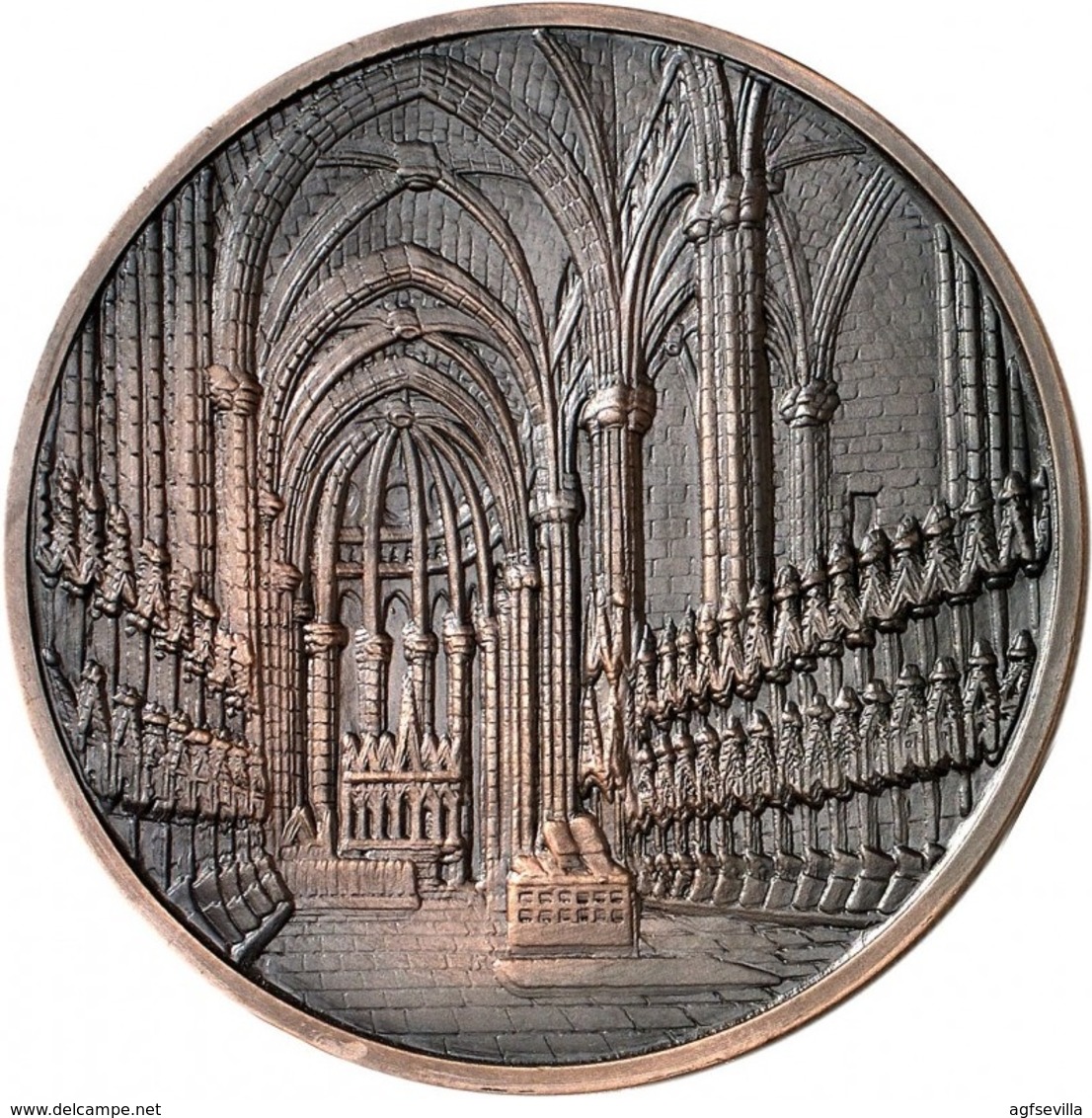 ESPAÑA. MEDALLA CENTENARIO ELEVACIÓN A BASÍLICA DE LA CATEDRAL DE BARCELONA. 1.967. ESPAGNE. SPAIN MEDAL - Professionals/Firms