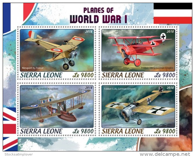 Sierra Leone 2018   Planes Of World War I  S201806 - Sierra Leone (1961-...)