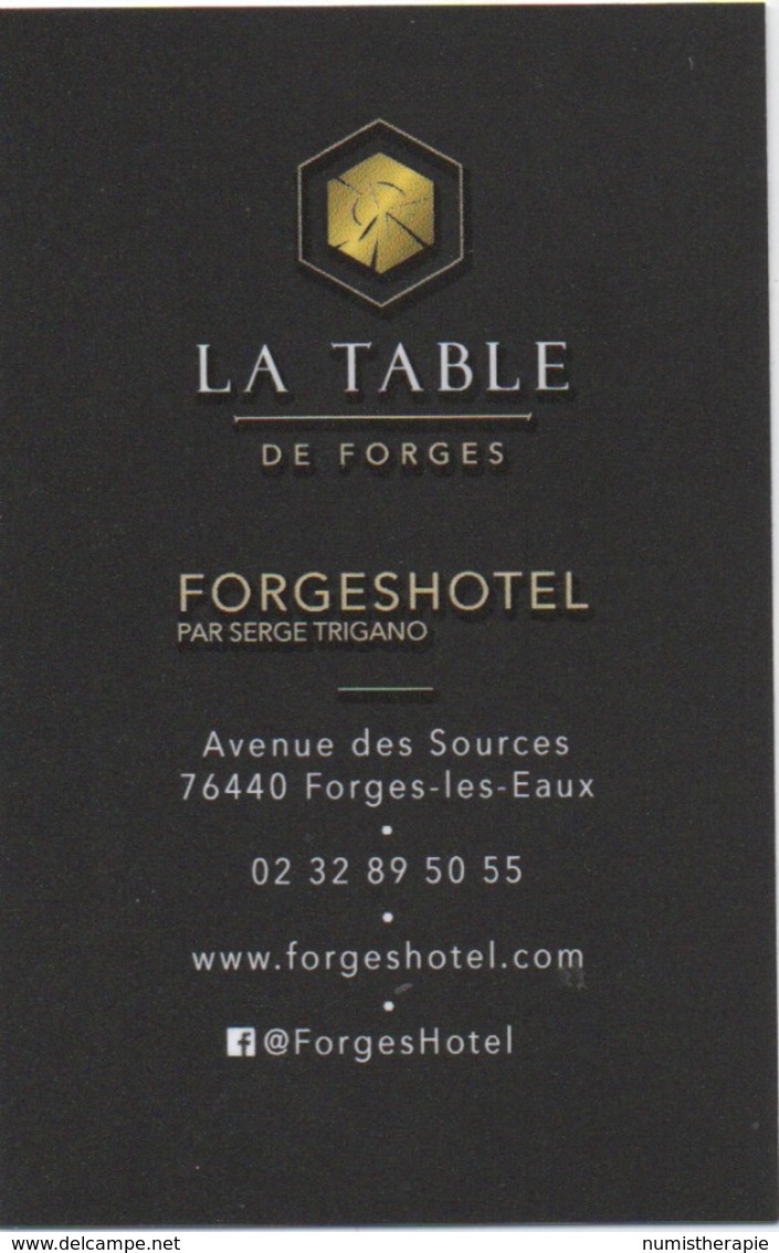 Carte (de Visite) : Domaine De Forges (les Eaux) CP 76440 : Restaurant "La Table De Forges" - Cartes De Casino