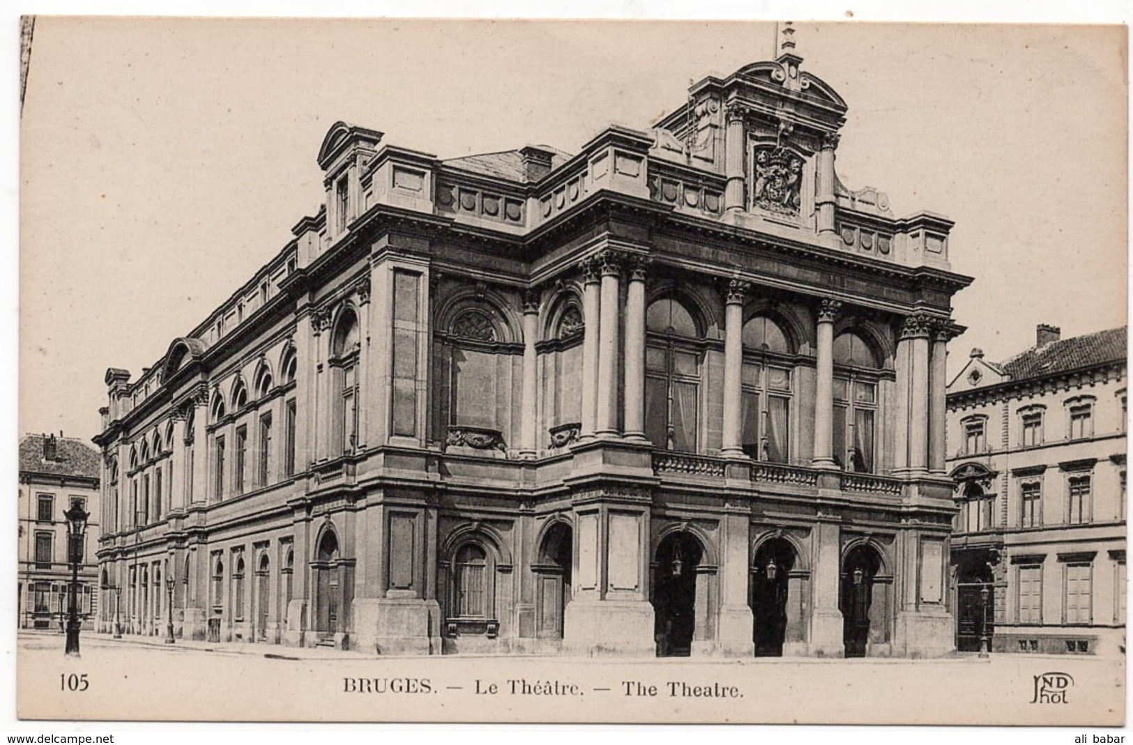 Bruges : Le Théatre (ND Phot. N°105 - Neurdein Frères, Imp. Crété, Paris) - Brugge